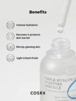 سرم آمپولی مرطوب‌کننده هیدریوم و هیالورونیک کوزارکس مدل Hydrium Triple Hyaluronic حجم 40 میل